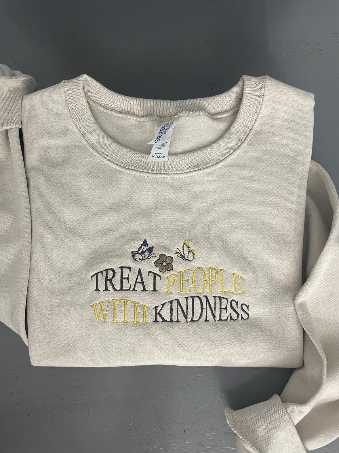 Treat People with Kindness embroidered Sweatshirts, tpwk embroidered crewneck