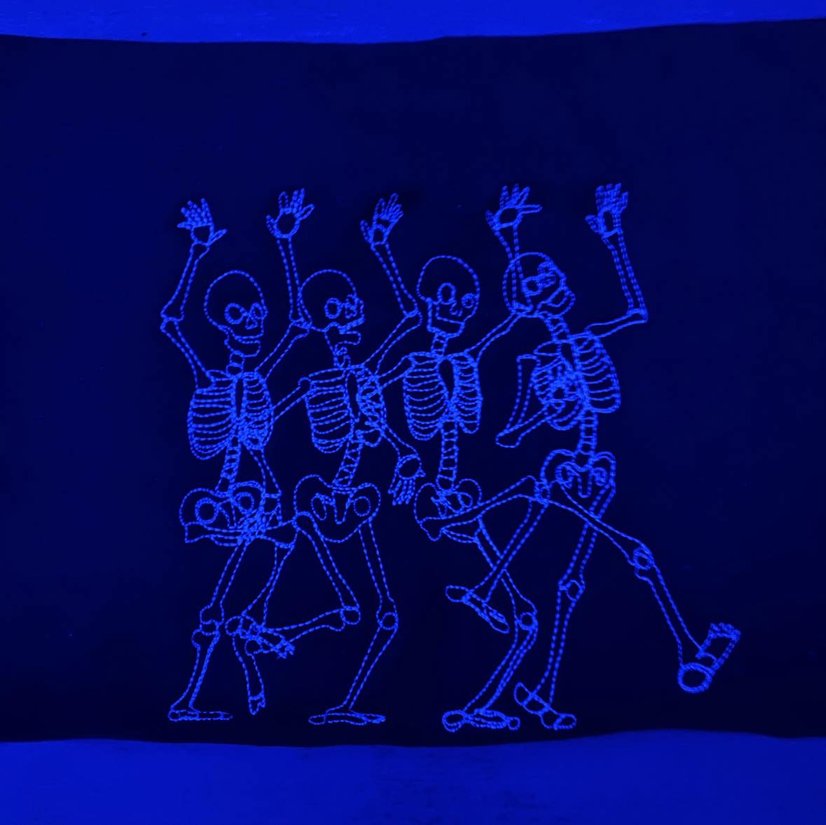 Dancing Skeleton Embroidered Sweatshirt; Lets Dance sleeve embroidery; Halloween sweatshirts