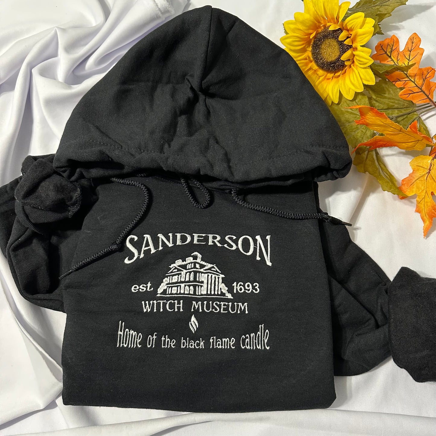 Sanderson Witch Museum embroidered Hoodie! Halloween unisex embroidered crewneck; Halloween Embroidered Hoodie; women clothing