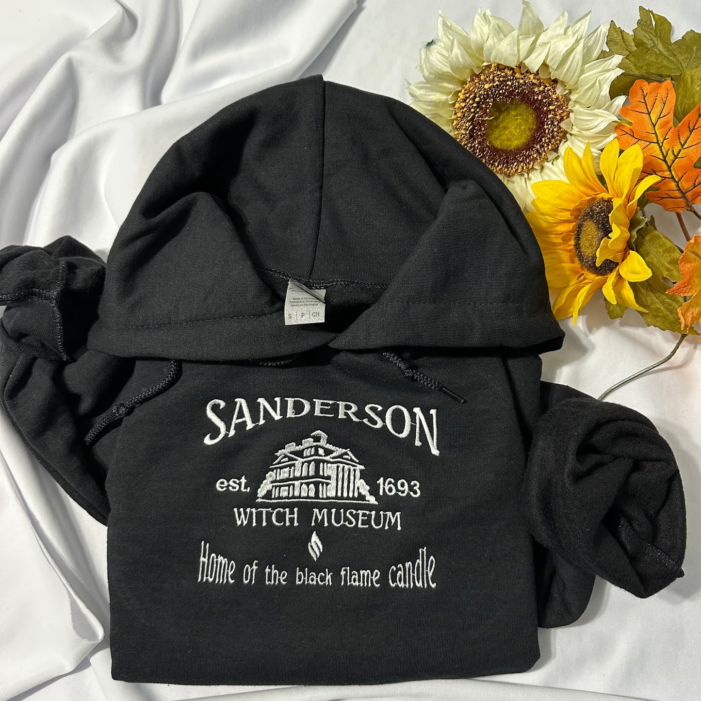 Sanderson Witch Museum embroidered Hoodie! Halloween unisex embroidered crewneck; Halloween Embroidered Hoodie; women clothing
