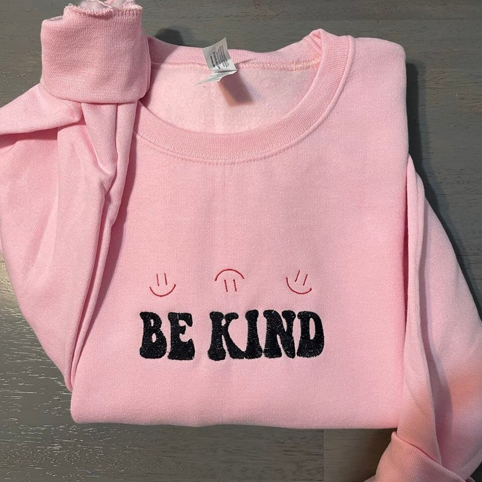 Be Kind embroidered sweatshirt be kind embroidered crewneck