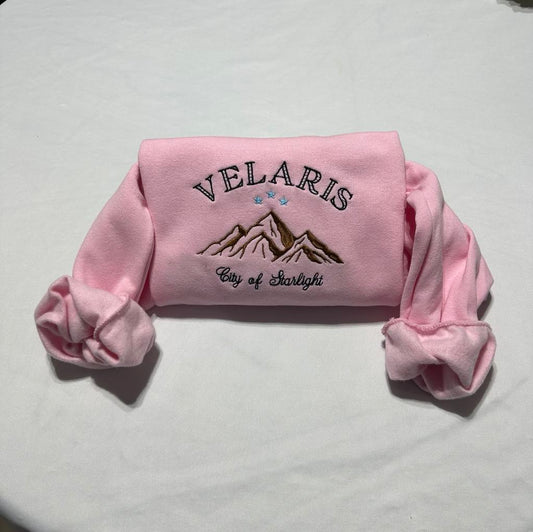 Velaris embroidered sweatshirt; City of Starlight embroidered crewneck, Acotar shirt; Christmas/holiday trendy gift