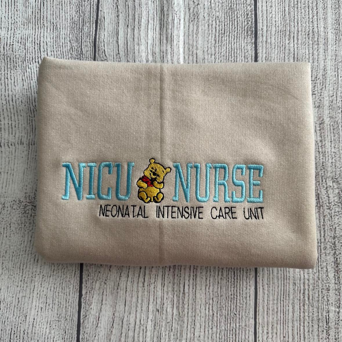 NICU nurse Embroidered sweatshirt Baby Winnie the Pooh crewneck