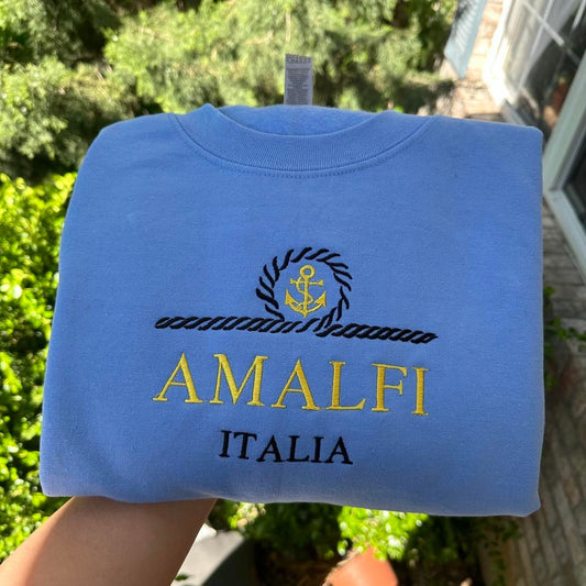 Amalfi Coast Italy embroidered sweatshirt