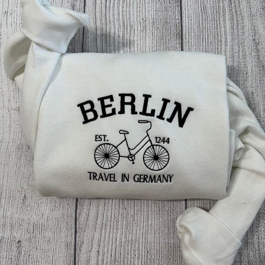 Berlin Germany embroidered sweatshirt; Travel In Germany gifts