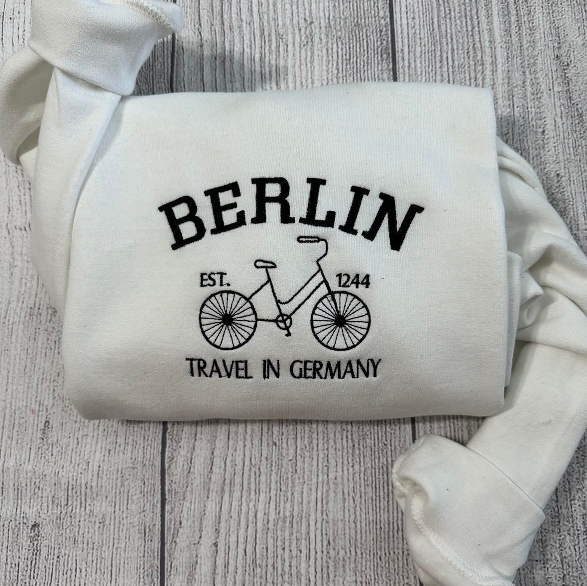 Berlin Germany embroidered sweatshirt; Travel In Germany gifts