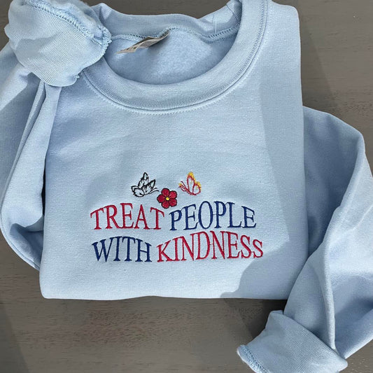 Treat People with Kindness embroidered  Sweatshirts, tpwk embroidered crewneck