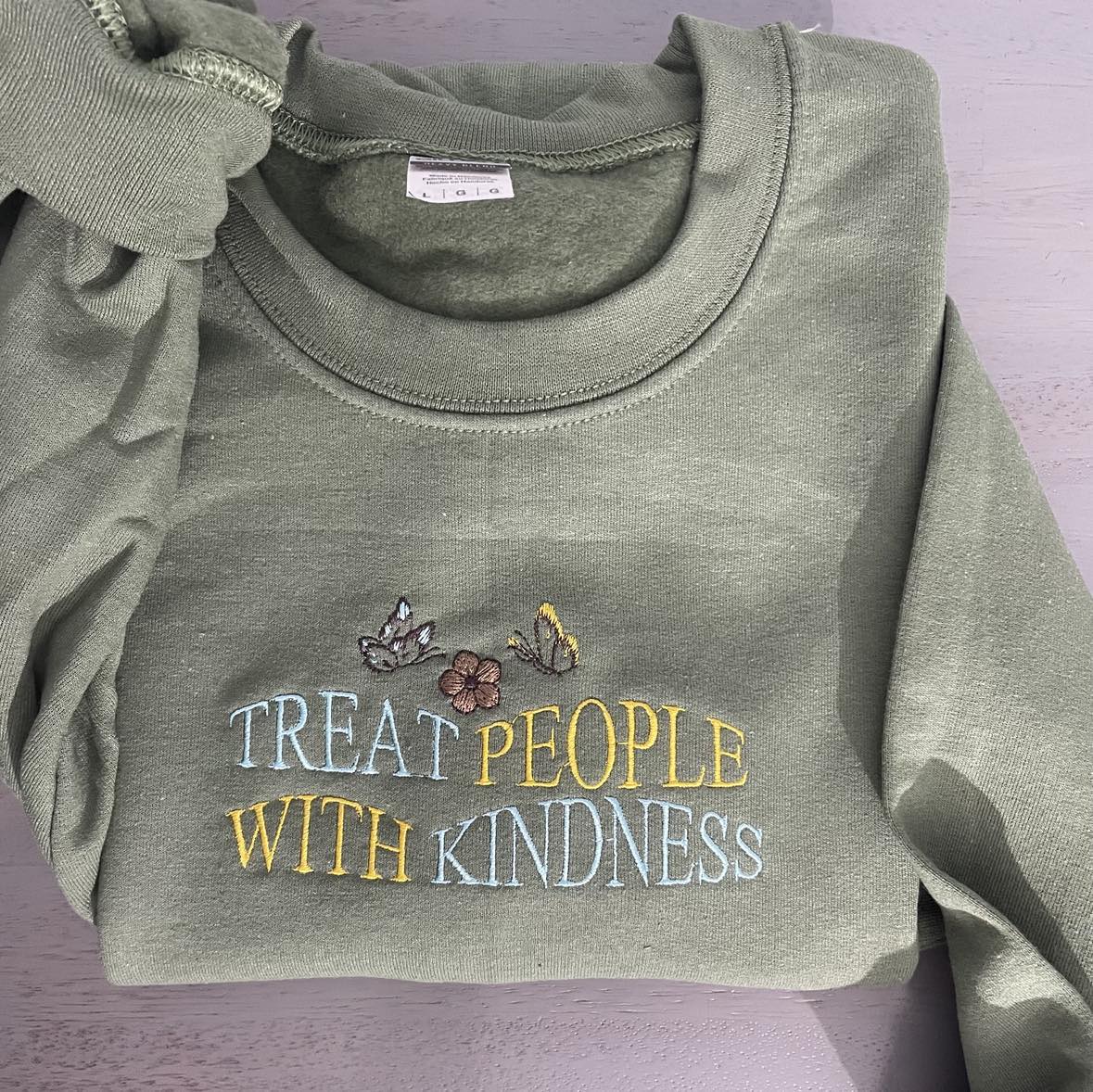 Treat People with Kindness embroidered  Sweatshirts, tpwk embroidered crewneck