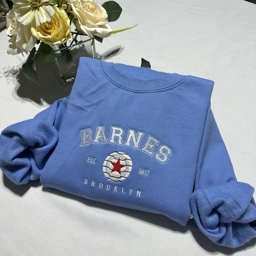 Barnes 1917 Embroidered Sweatshirt, Marvel Superhero Embroidered Crewneck