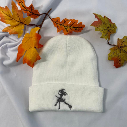 Halloween Witch embroidered Beanie; Halloween Beanies; custom Beanies