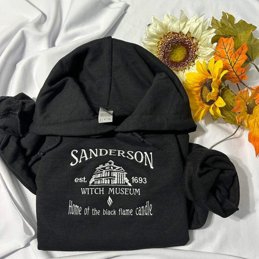 Sanderson witch museum Halloween embroidered hoodie;  halloween embroidered hoodie, Spooky Season gifts