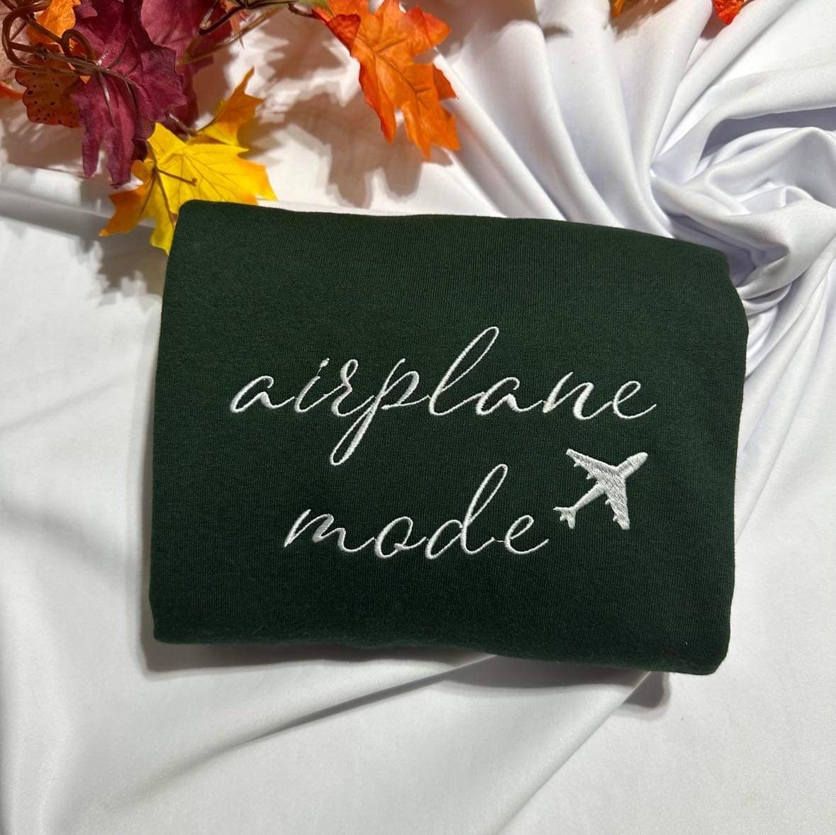 Airplane Mode embroidered sweatshirt; Travel sweater, gift for traveler crewneck,  retro Airplane Mode embroidered crewneck,y2k styles