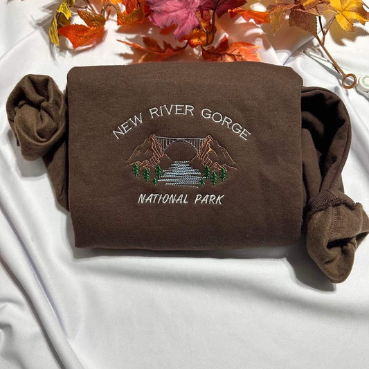 New River George embroidered sweatshirt; New River George National Park embroidered crewneck gift for her/him; gift for mom or dad