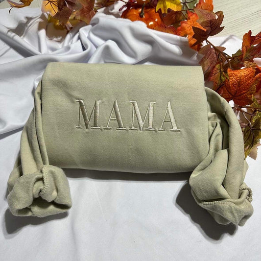 Mama embroidered crewneck; Mothers day Gift. Customizable Mama crewneck; unique Christmas gift