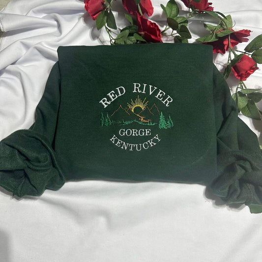 Red River Gorge KY embroidered sweatshirt; Kentucky National Park embroidered crewneck gift for her/him