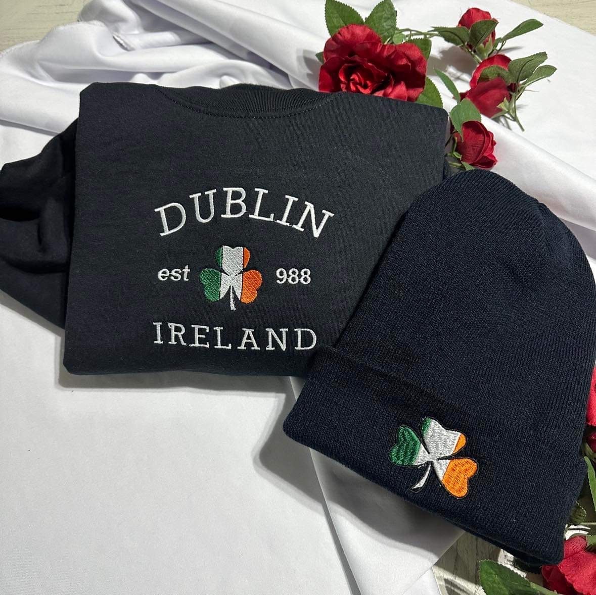 Dublin Ireland embroidered Hoodie; Dublin embroidered hoodie, gift for her/him, mom or dad; St. Patrick’s day gift