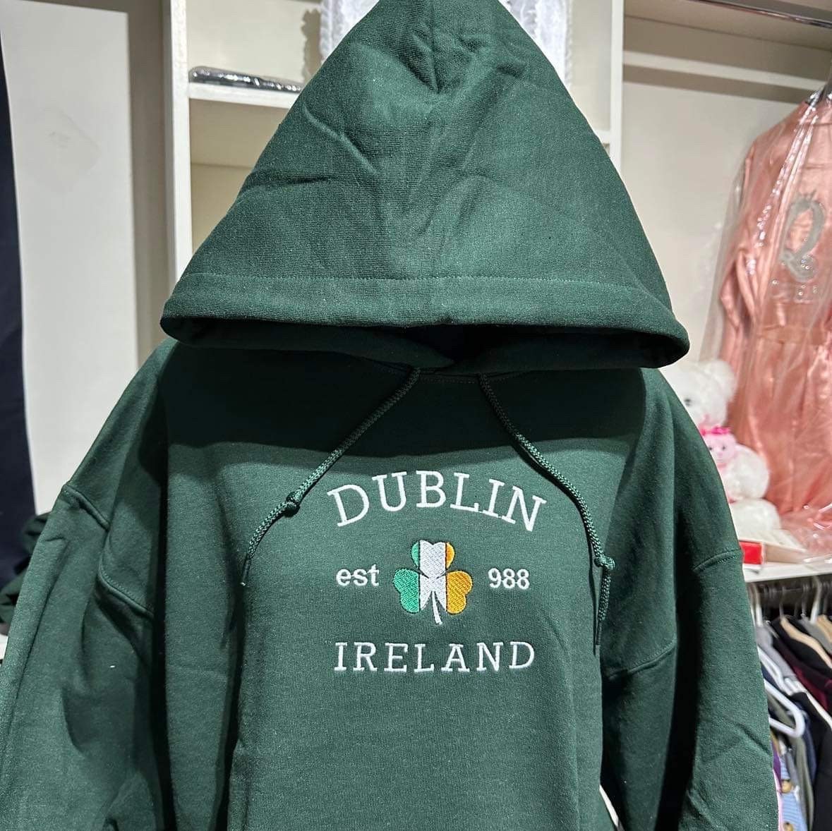 Dublin Ireland embroidered Hoodie; Dublin embroidered hoodie, gift for her/him, mom or dad; St. Patrick’s day gift