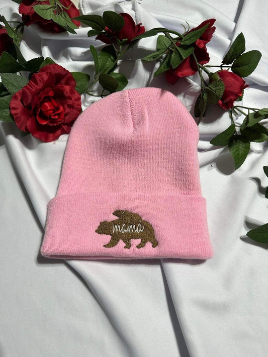 Mama Bear embroidered beanie, mama embroidered beanie, Mother’s Day gift