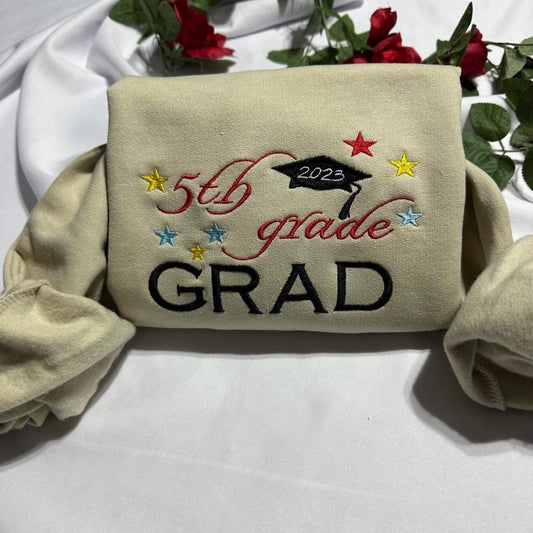 Custom your Graduation year embroidered sweatshirt; 5th grade grad custom embroidered crewneck