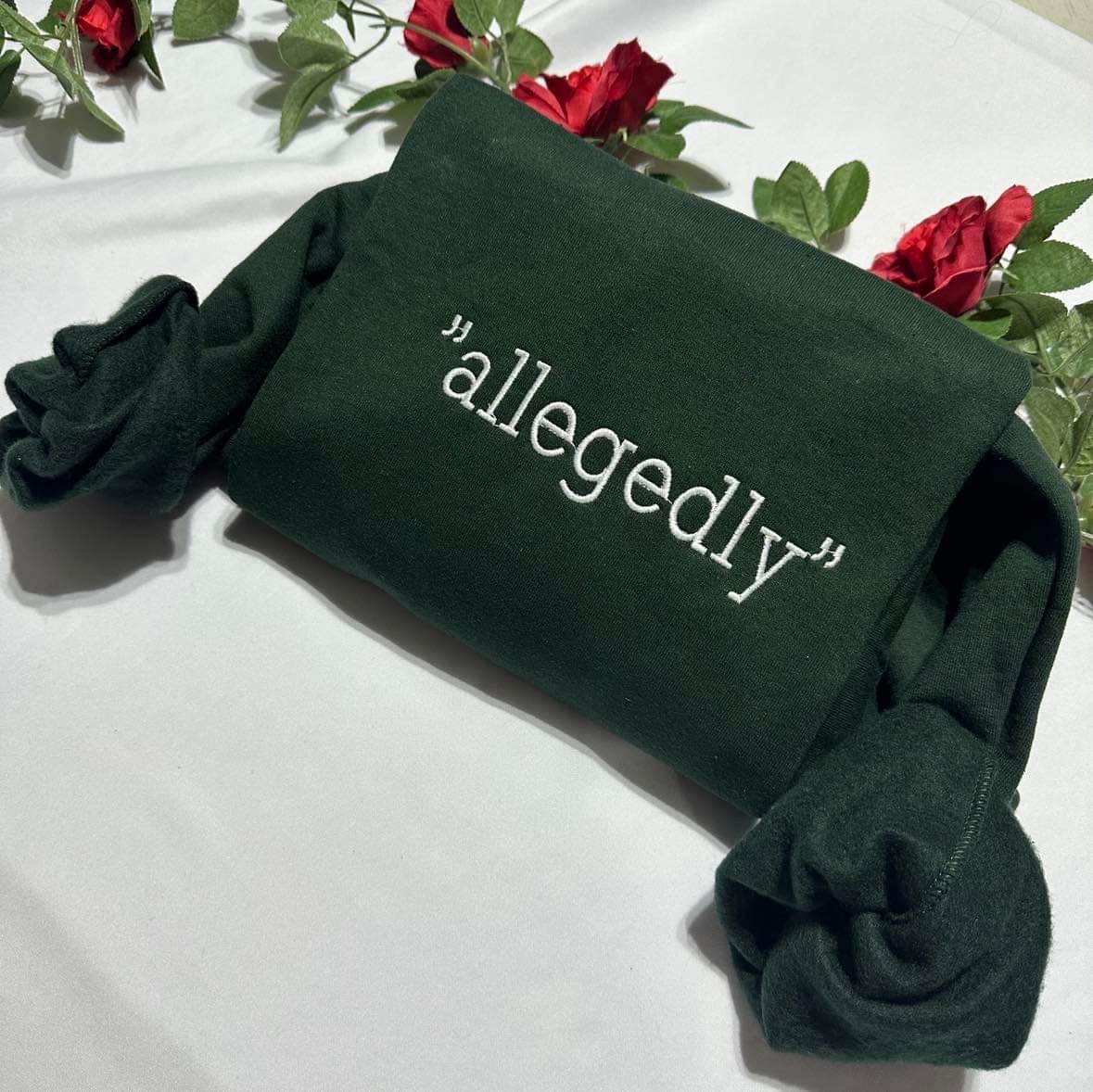 Allegedly embroidered sweatshirt; funny Lawyer sweater, Law school graduation gift, y2k styles