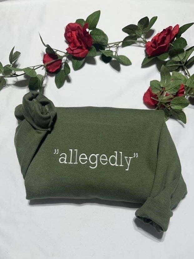 Allegedly embroidered sweatshirt; funny Lawyer sweater, Law school graduation gift, y2k styles