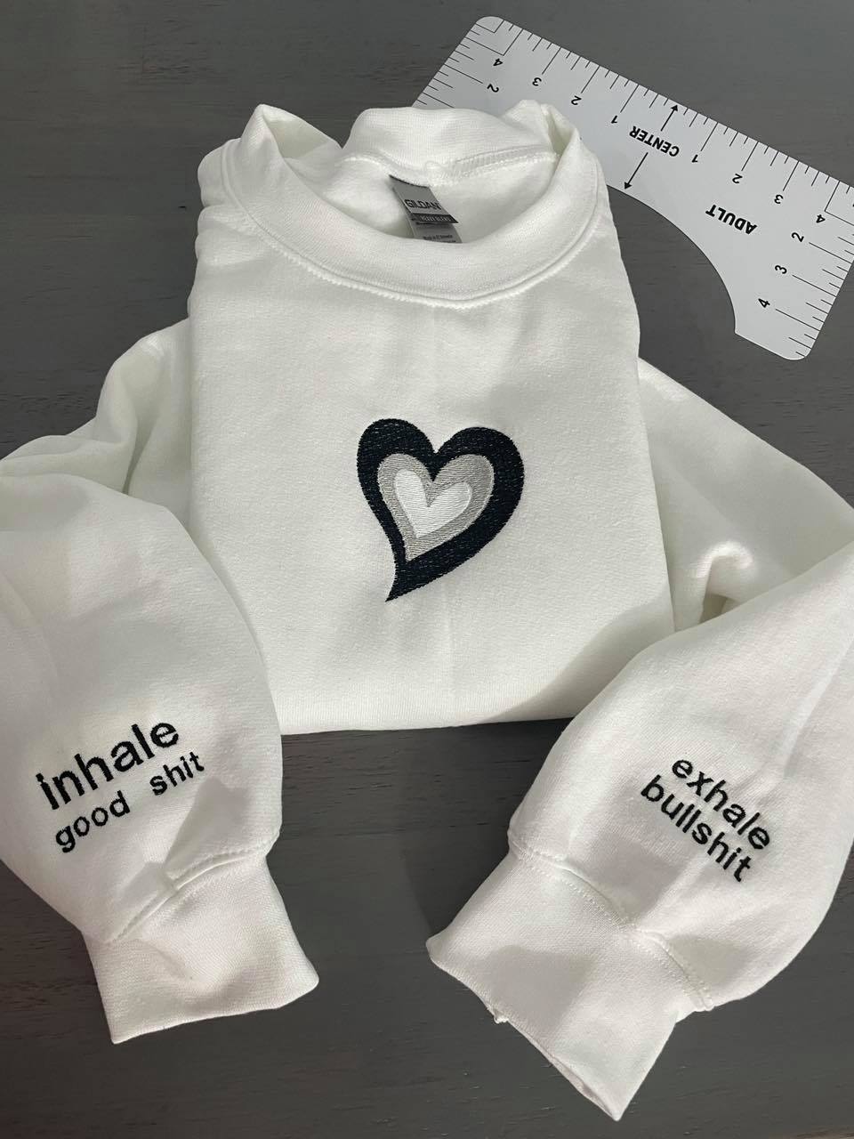 Inhale/Exhale Embroidered Sweatshirt - MrEmbroideryGifts