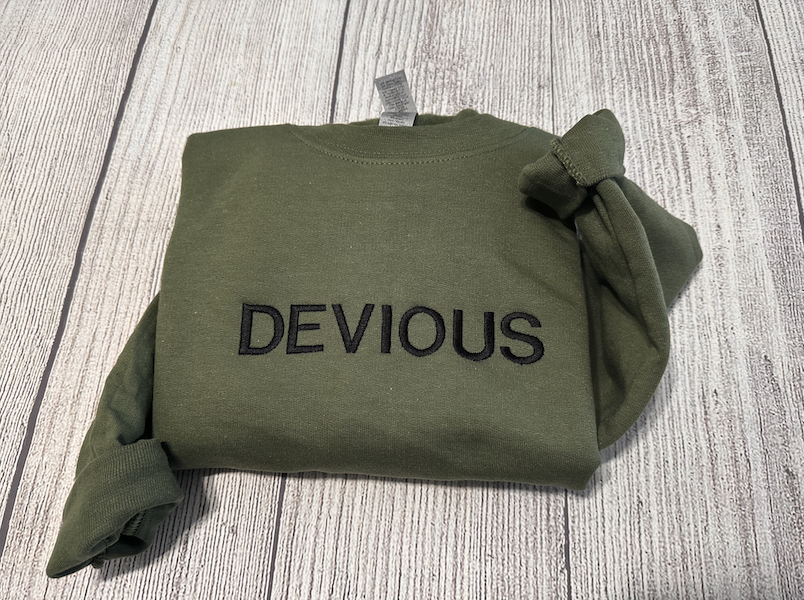 Devious funny Embroidered Sweater: Custom high quality embroidery - MrEmbroideryGifts