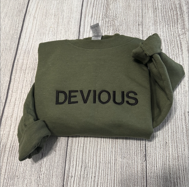 Devious funny Embroidered Sweater: Custom high quality embroidery - MrEmbroideryGifts