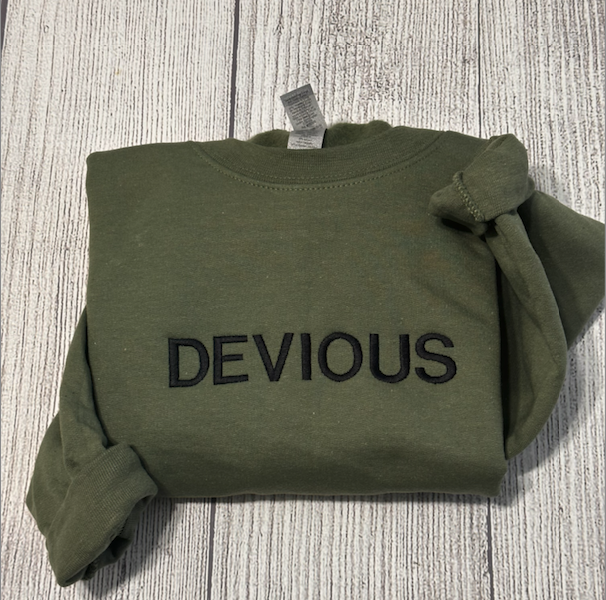 Devious funny Embroidered Sweater: Custom high quality embroidery - MrEmbroideryGifts