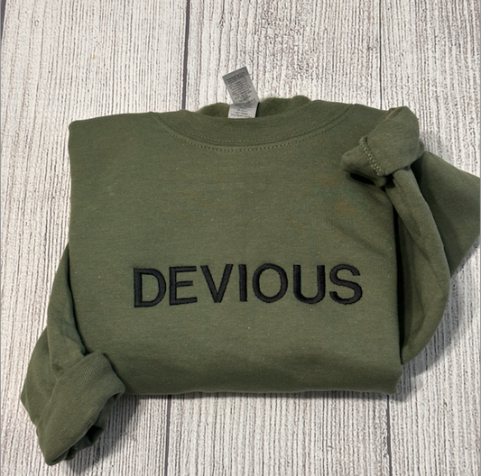 Devious funny Embroidered Sweater: Custom high quality embroidery - MrEmbroideryGifts