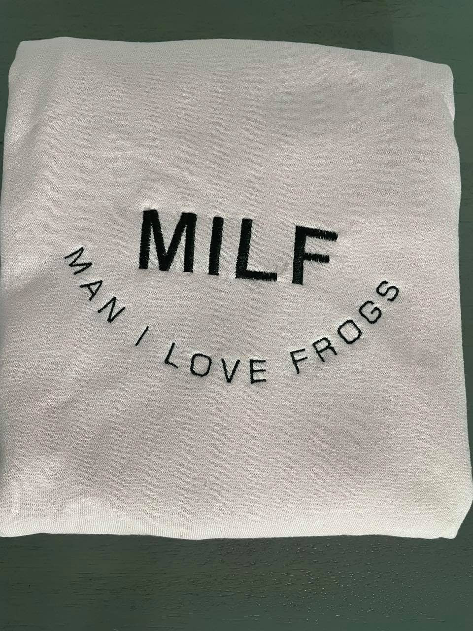 MILF Man I love Frogs embroidered sweatshirt, MILF Embroidery sweatshirts; custom Frogs sweatshirts, funny sweatshirt; funny mother's gift - MrEmbroideryGifts