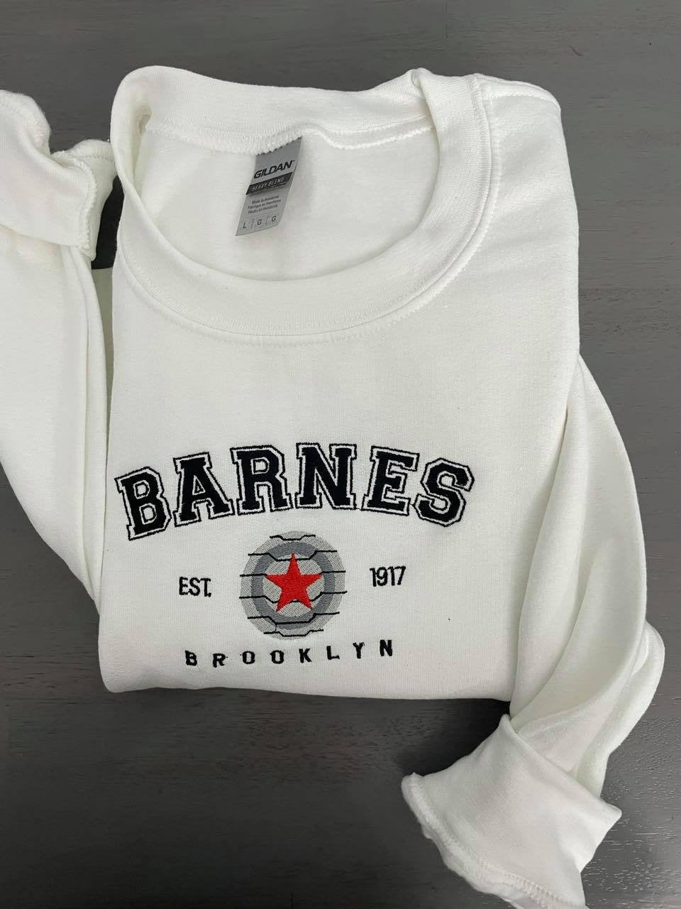 Barnes 1917 Embroidered sweatshirt; Barnes custom embroidered sweatshirt; Vintage Barnes 1917 crewneck - MrEmbroideryGifts