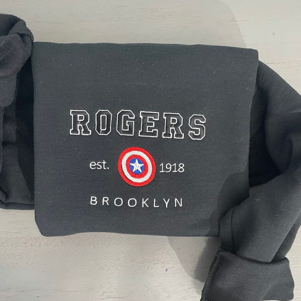 Rogers 1918 Embroidered sweatshirt; Avenger Marvel embroidered sweatshirt; Vintage Rogers 1918 crewneck
