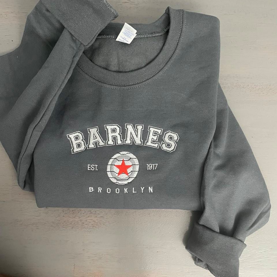 Barnes 1917 Embroidered sweatshirt; Barnes custom embroidered sweatshirt; Vintage Barnes 1917 crewneck - MrEmbroideryGifts