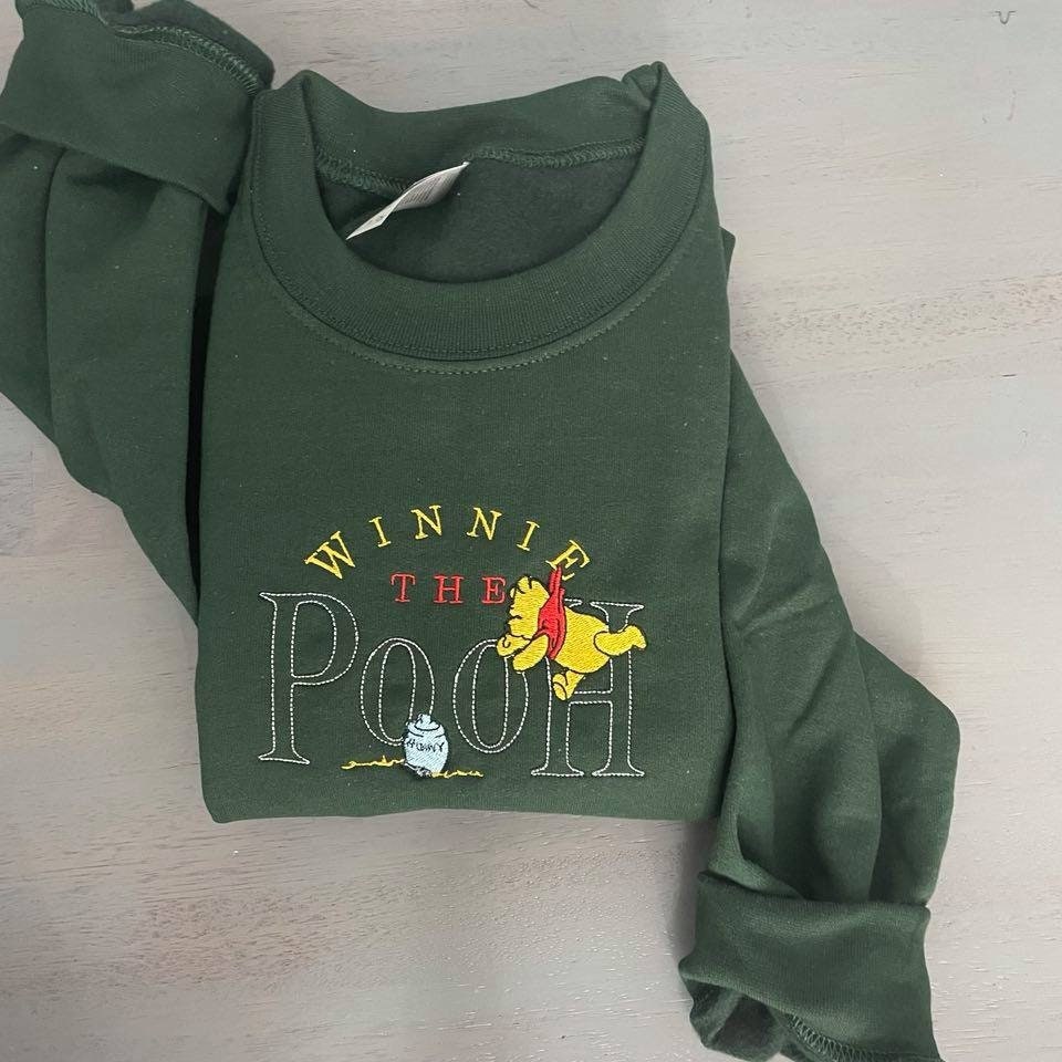 Winnie the Pooh Embroidered sweatshirt; Winnie the Pooh crewneck, Winnie the Pooh custom embroidery