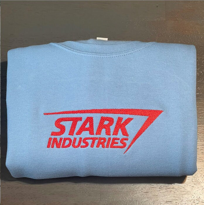 Stark Industries Embroidered Hoodie; ironman embroidered Hoodie; ironman Hoodies; Stark industries crewneck; gift for her/him custom shirt - MrEmbroideryGifts