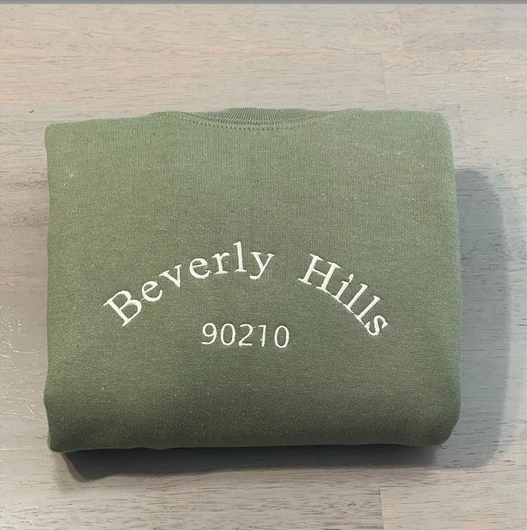 Beverly Hills  embroidered sweatshirt; Beverly Hills Embroidered crewneck; Beverly Hills sweater; gift for sweatshirt - MrEmbroideryGifts