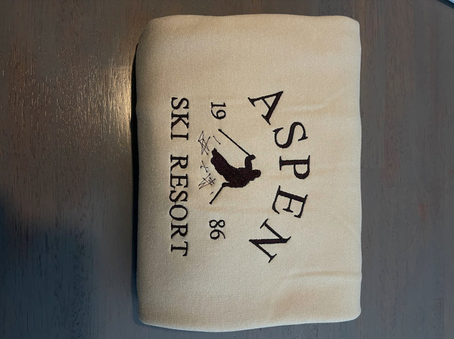 Aspen Ski Resort embroidered sweatshirt, ski lover's design, Colorado Resorts, Aspen Resort embroidered crewneck; gift for shirt; Aspen gift - MrEmbroideryGifts