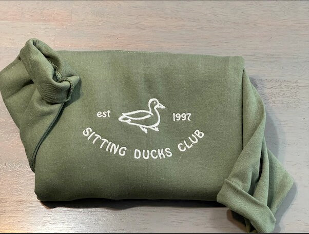 Sitting Ducks Embroidered Sweatshirts; Ducks Embroidered crewneck; Sitting Ducks Club embroidered Sweaters; gift for her duck sweatshirt - MrEmbroideryGifts