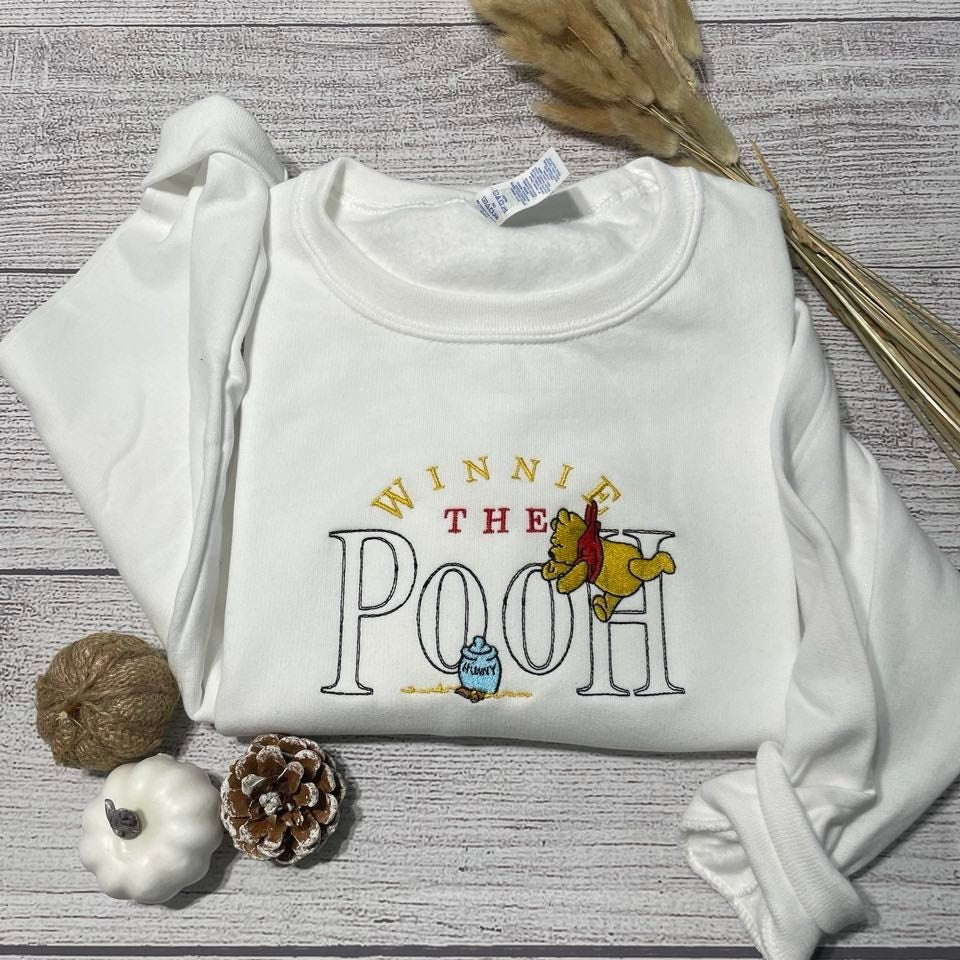 Winnie the Pooh Embroidered sweatshirt; Winnie the Pooh crewneck, Winnie the Pooh custom embroidery