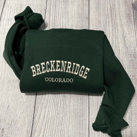 Breckenridge Colorado embroidered sweatshirt, Colorado Sweatshirts, Breckenridge Colorado crewneck - MrEmbroideryGifts