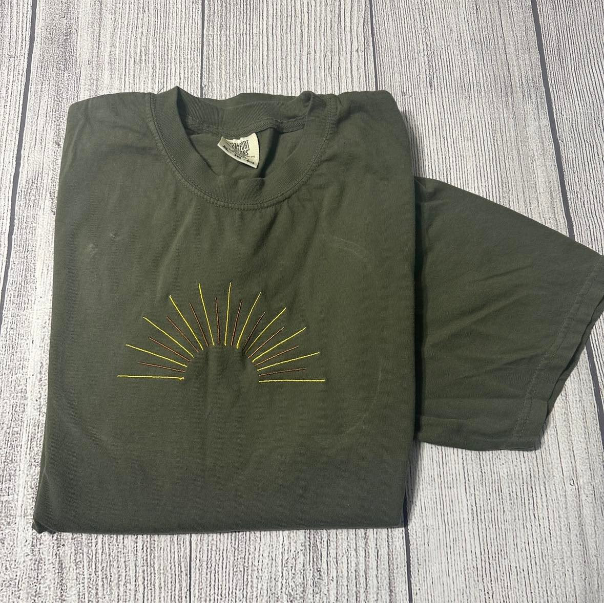 Sun Embroidered T-shirt; Sunshine embroidered shirt - MrEmbroideryGifts