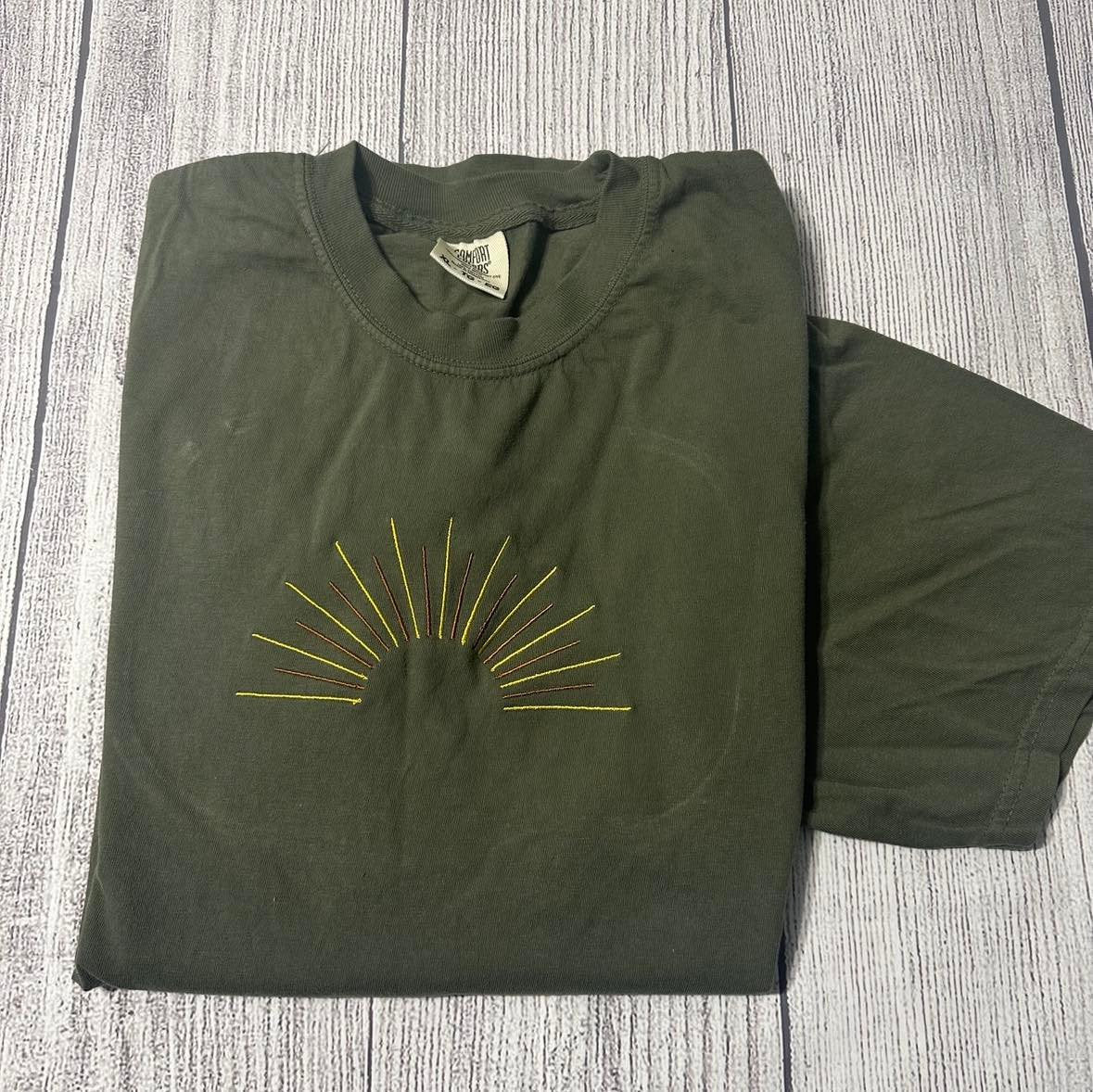Sun Embroidered T-shirt; Sunshine embroidered shirt - MrEmbroideryGifts