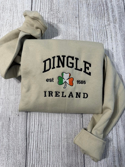 Dingle Ireland Embroidered Sweatshirt; Custom Dingle Ireland embroidered crewneck; Custom Design Embroidered sweatshirt. St Patricks day - MrEmbroideryGifts