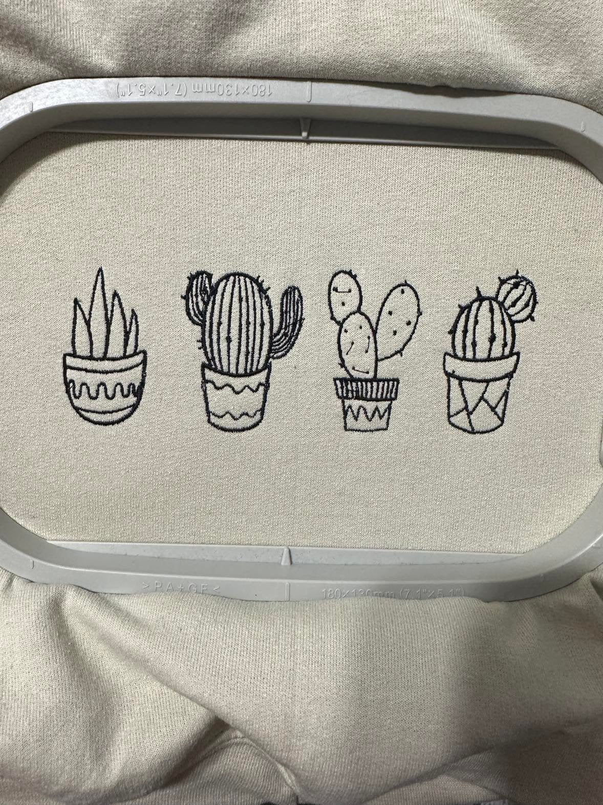 Embroidered vintage cactus plants sweatshirt; Bee, Cactus embroidered sweatshirt; retro sweatshirt; gift for her crewneck - MrEmbroideryGifts