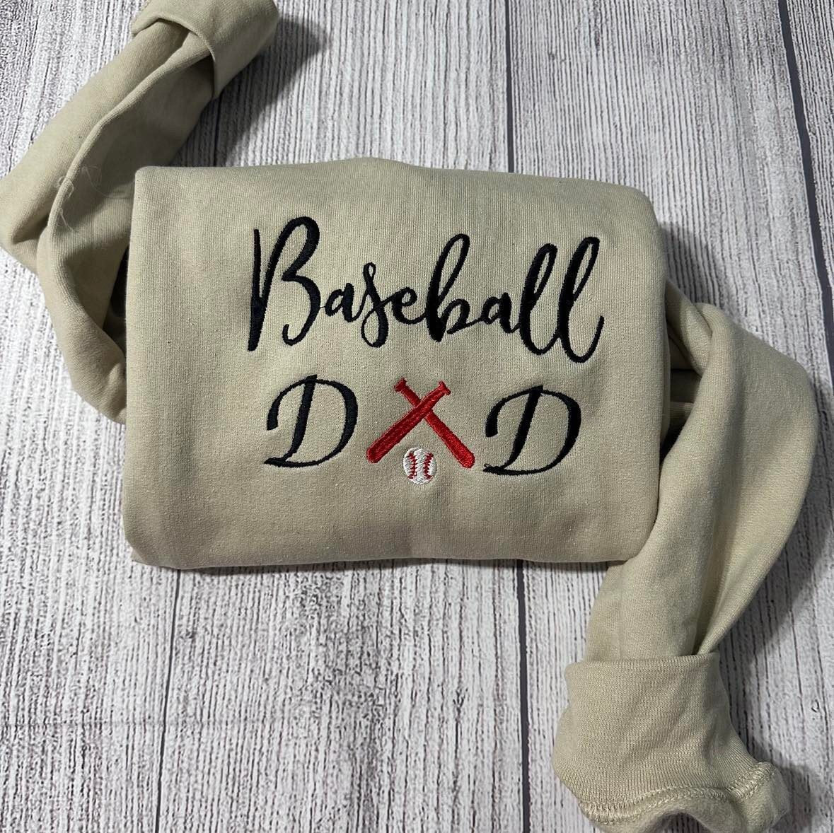 Baseball Dad embroidered sweatshirt;Baseball embroidered crewneck, baseball lover's sweatshirt; Father's Day gift; gift for him shirt