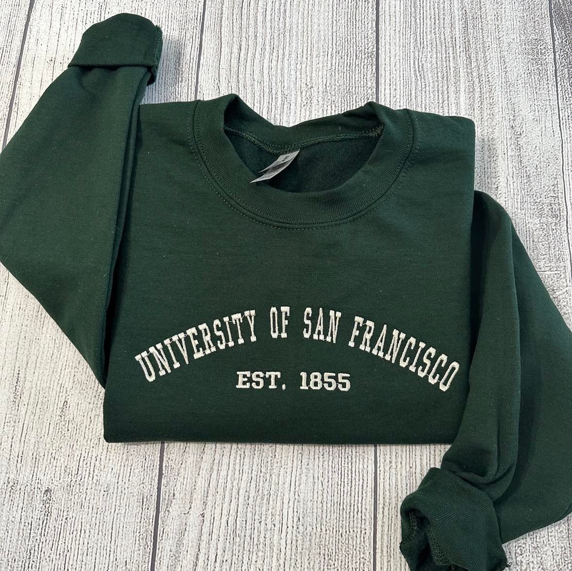University of San Francisco embroidered sweatshirt, San Francisco Sweatshirts, California crewneck - MrEmbroideryGifts