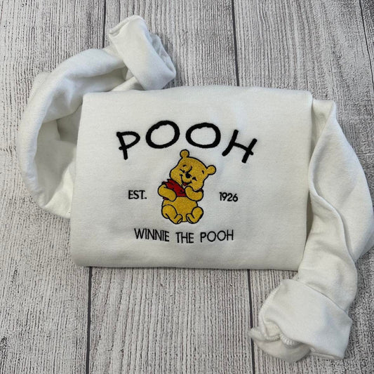 Winnie the Pooh Embroidered sweatshirt; Winnie the Pooh crewneck; gift for her/him custom embroidery crewneck; custom embroidery - MrEmbroideryGifts