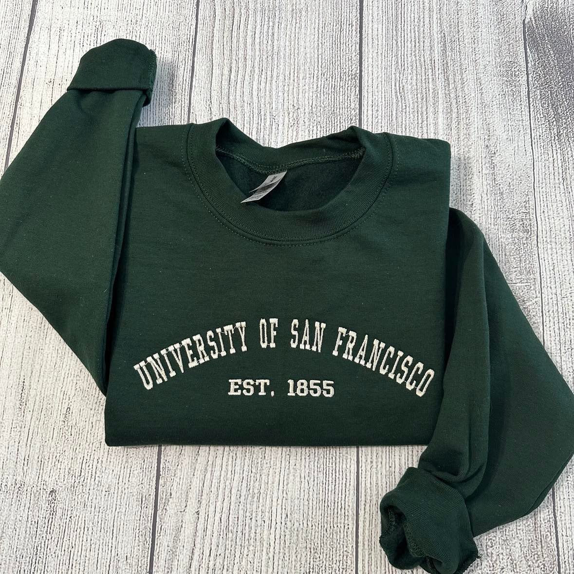 University of San Francisco embroidered sweatshirt, San Francisco Sweatshirts, California crewneck - MrEmbroideryGifts